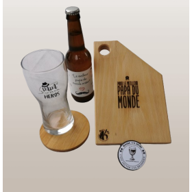 coffret cadeau fete des peres plache a decouper biere artisanale, biere personnalisee