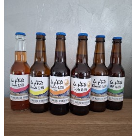 le pack de 6 bieres de la brasserie de Provence, la brasserie carteron, IPA, blanche, blonde, rosée, ambrée, triple